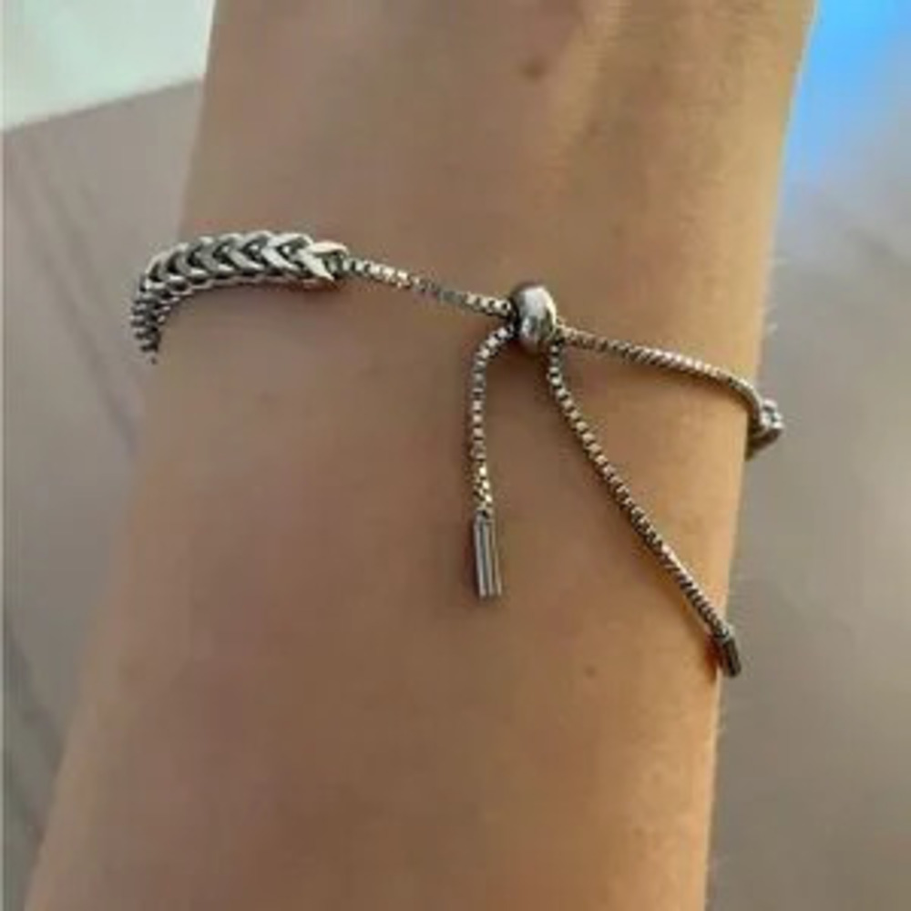New Stainless Steel Minimalist Silver?Delicate Bracelet 7+3 inch extension